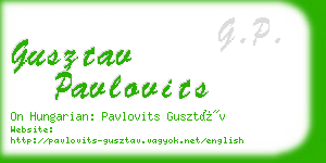 gusztav pavlovits business card